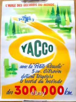 Belle Affiche Originale Ancienne Pub Huile Yacco Signée M. Collet 56