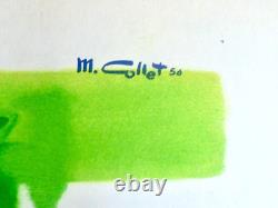 Belle Affiche Originale Ancienne Pub Huile Yacco Signée M. Collet 56