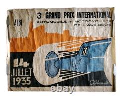 Belle Affiche Originale Du Grand Prix Automobile D' Albi Du 14 Juillet 1935