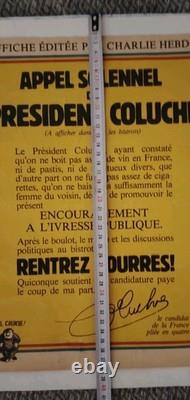 Belle Affiche Originale Pour La Campagne Présidentielle De Coluche De 1981