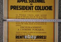 Belle Affiche Originale Pour La Campagne Présidentielle De Coluche De 1981