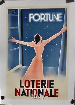 Belle Affiche Originale entoilee LA FORTUNE par H Baille