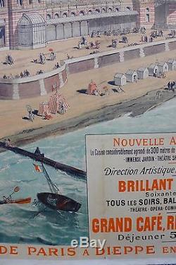 Belle et Rare Affiche Ancienne 1900 CASINO de Dieppe Bains de Mer