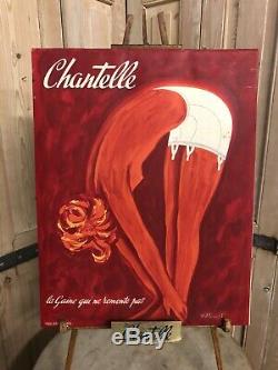 Bernard VILLEMOT Affiche Publicité Ancienne Chantelle Poster Sous Vêtements Pub