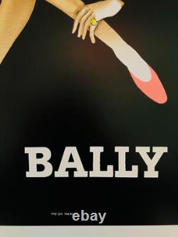 Bernard Villemot, C. A. 1980 BALLY BLONDE Affiche Vintage Originale Sur Lin