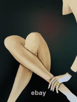 Bernard Villemot, C. A. 1980 BALLY BLONDE Affiche Vintage Originale Sur Lin