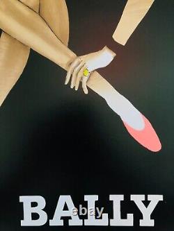 Bernard Villemot, C. A. 1980 BALLY BLONDE Affiche Vintage Originale Sur Lin