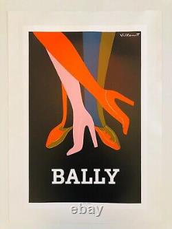 Bernard Villemot, c. A. 1980s Bally (Chaussures) Original Vintage Affiches On