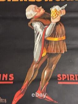 Brasserie bières de garde, affiche Publicité Originale 1930, 120 cm x 80 cm
