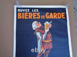 Brasserie bières de garde, affiche Publicité Originale 1930, 120 cm x 80 cm