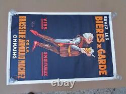 Brasserie bières de garde, affiche Publicité Originale 1930, 120 cm x 80 cm