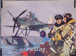 Brenet Affiche Ancienne Propaganda Aeromaritime Ministere De La Marine Hydravion