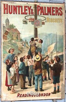 CARTON PUBLICITAIRE ANCIEN HUNTLEY PALMERS BISCUITS READING & LONDON ci1890-1900