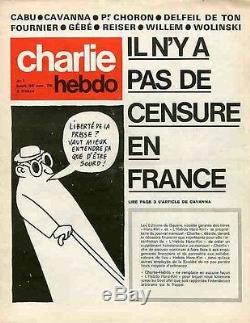 CHARLIE HEBDO N°1 du 23/11/1970 IL N'Y A PAS DE CENSURE EN FRANCE