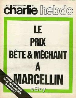 CHARLIE HEBDO N°2 du 30/11/1970 LE PRIX BÊTE & MECHANT A MARCELLIN