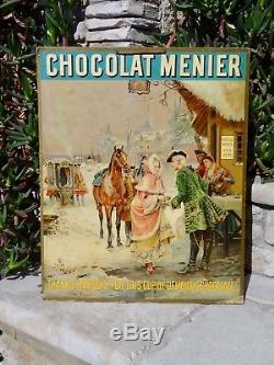CHOCOLAT MENIER RARE CARTON PUBLICITAIRE ANCIEN c. 1900