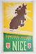 Concours Hippique International Nice Jean Luc, Affiche Litho 1959 Vintage Poster