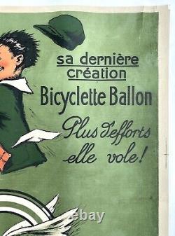 CYCLES AUMON à Nantes Pneus Dunlop /Affiche signée Marcel Jacquier / Vélo 1930