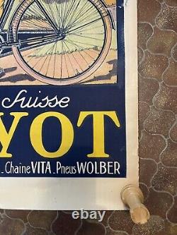 CYCLES GUYOT Affiche Ancienne 80x120 Marque Suisse Vélo