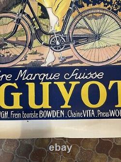 CYCLES GUYOT Affiche Ancienne 80x120 Marque Suisse Vélo