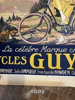 CYCLES GUYOT Affiche Ancienne 80x120 Marque Suisse Vélo