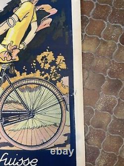 CYCLES GUYOT Affiche Ancienne 80x120 Marque Suisse Vélo