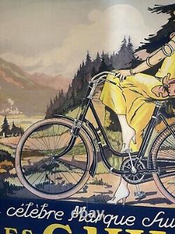 CYCLES GUYOT Affiche Ancienne 80x120 Marque Suisse Vélo