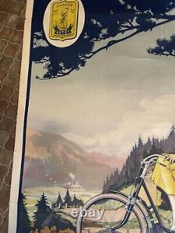 CYCLES GUYOT Affiche Ancienne 80x120 Marque Suisse Vélo