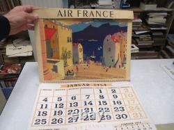 Ca216 Calendrier Ancien Air France 1954 Luc Marie Bayle Pierre Pages Rare