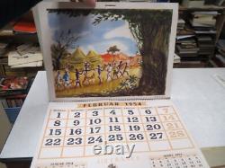 Ca216 Calendrier Ancien Air France 1954 Luc Marie Bayle Pierre Pages Rare