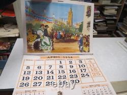 Ca216 Calendrier Ancien Air France 1954 Luc Marie Bayle Pierre Pages Rare
