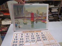 Ca216 Calendrier Ancien Air France 1954 Luc Marie Bayle Pierre Pages Rare