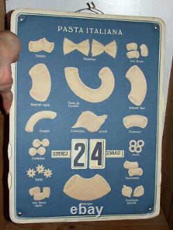 Calendier perpétuel en carton Pub pour les Pasta Italiana ITALIE 1960's E3