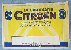 Caravane automobiles Citroen Affiche ancienne/original poster litho ca 1925