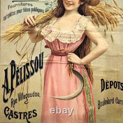 Carton publicitaire ancienne vers 1900 chromolithographie Castraise