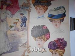 Chapellerie Ete 1908 Louis Hirsch A Paris Affiche Ancienne