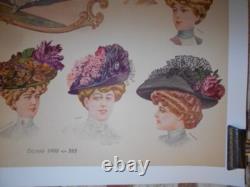 Chapellerie Ete 1908 Louis Hirsch A Paris Affiche Ancienne