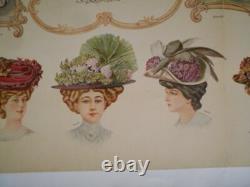 Chapellerie Ete 1908 Louis Hirsch A Paris Affiche Ancienne