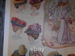 Chapellerie Ete 1908 Louis Hirsch A Paris Affiche Ancienne Chapellerie Ete 1908 Louis Hirsch A Paris Affiche Ancienne