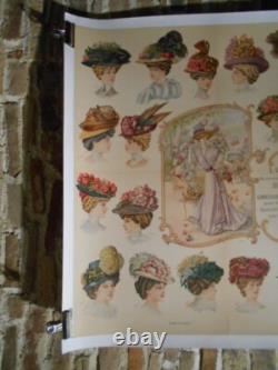Chapellerie Ete 1908 Louis Hirsch A Paris Affiche Ancienne