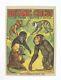 Cirque Affiche Originale Britanic Circus 5 Singes Monkeys A. Magne Litho