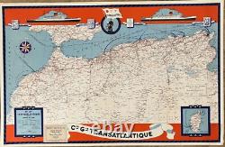 Compagnie Générale Transatlantique, Affiche Ancienne, Afrique Du Nord