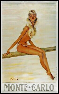 DOMERGUE original vintage poster, MONTE-CARLO, affiche originale 1949