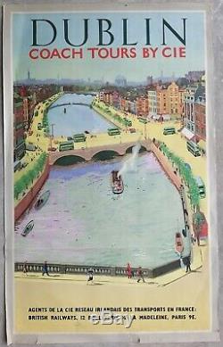 Dublin Irlande British Railways Affiche ancienne /original poster 1950's