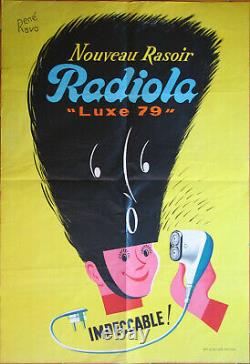 E892 1 X Affiche Radiola Rasoir Rene Ravo Format 82,5 X 57 CM