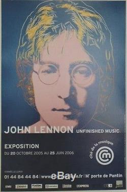 EXPO John LENNON (BEATLES) Affiche originale entoilée Andy WARHOL 43x65cm