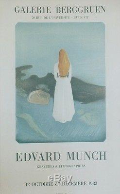 Edvard MUNCH EXPO GALERIE BERGGRUEN 1983 Affiche originale entoilée MOURLOT