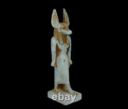 Égypte ancienne Rare Antique Statue sculptée à la main d'Anubis Déesse de
