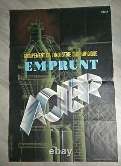 Eric (Raoul Éric Castel)Emprunt Acier Industrie affiche Original French Poster
