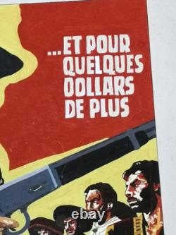Et pour quelques dollars de plus RARE PEINTURE GOUACHE SUR PAPIER 50x63 cm